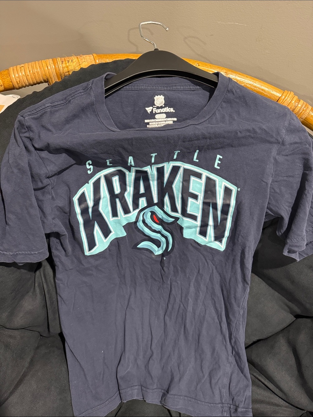 Fanatics Navy Seattle Kraken Graphic Tee with Teal Accents - Men's